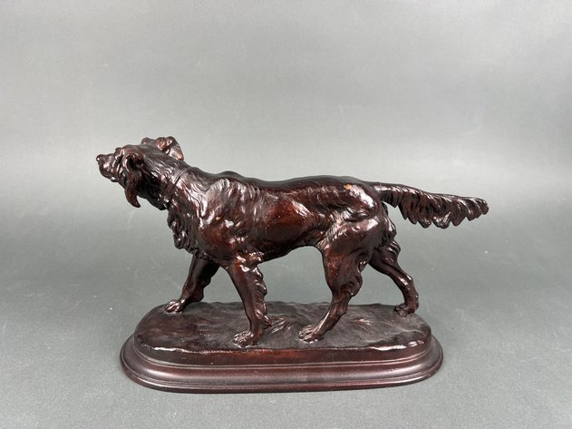 Image for Vintage Bronze Hunting Dog Sculptures