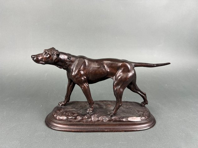 Image for Vintage Bronze Hunting Dog Sculptures