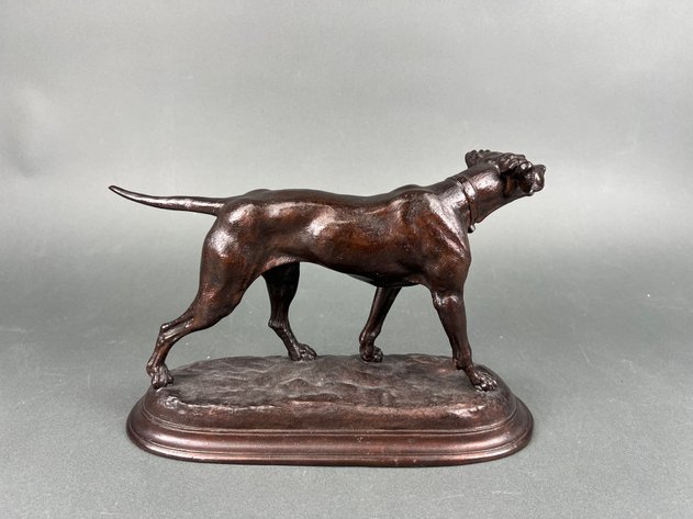 Image for Vintage Bronze Hunting Dog Sculptures