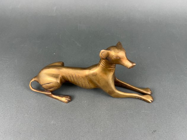 Image for Vintage Cast Metal Greyhound Dog Sculptures