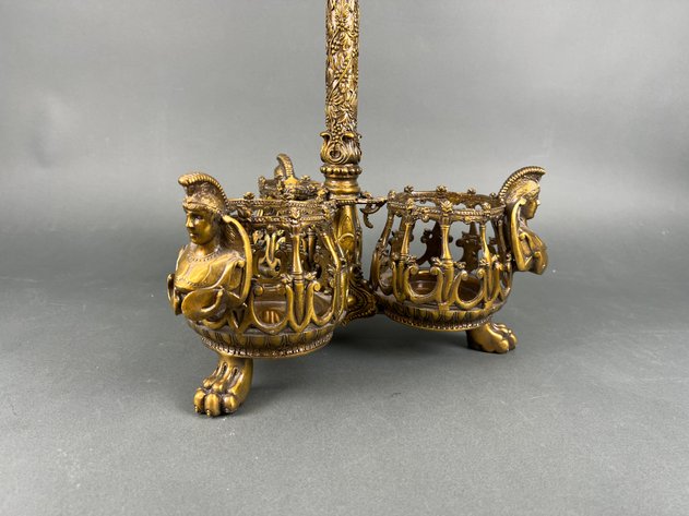 Image for Antique Brass Bottle Caddy