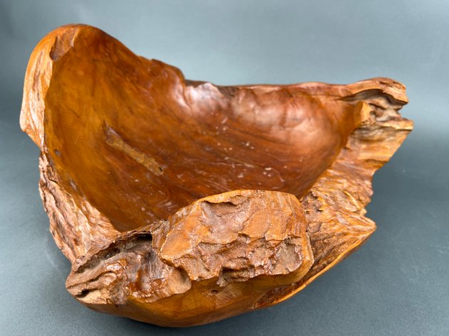 Image for Large Wooden Carved Teak Bowl