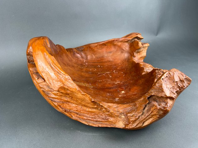 Image for Large Wooden Carved Teak Bowl