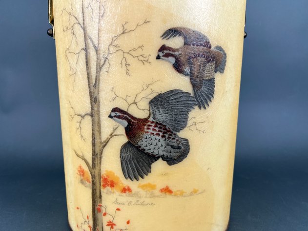 Image for Bacova Guild Vintage Ice Bucket (Signed By Artist), Art of Mixing Drinks Book, Bottle Opener and Assorted Barware Glasses