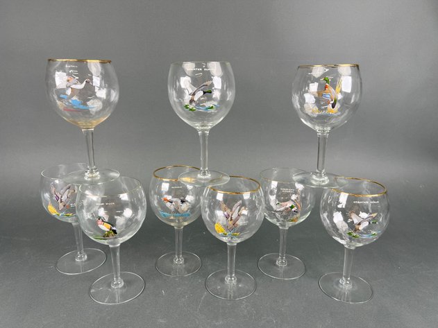 Image for Ned Smith West Virginia Waterfowl Glasses with Hand Painted Scenes