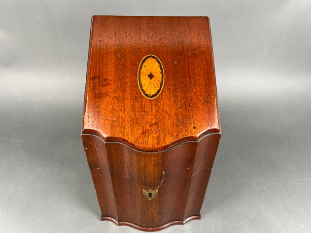 Image for Antique Georgian Shell Inlaid Mahogany Knife Box