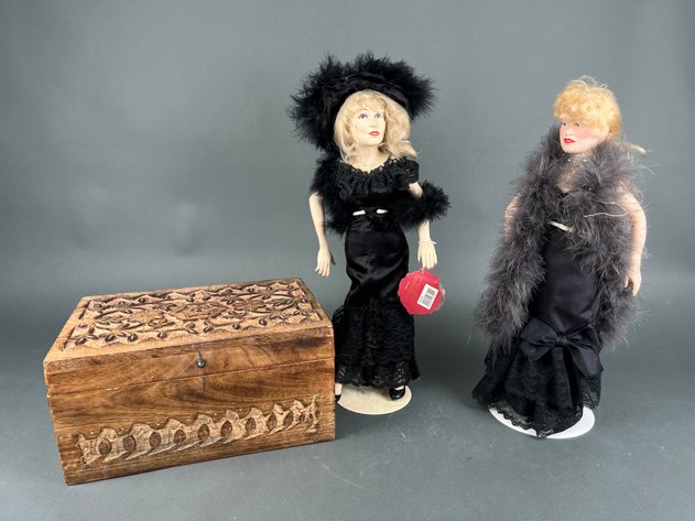 Image for Mae West Dolls with Stand and Wooden Box