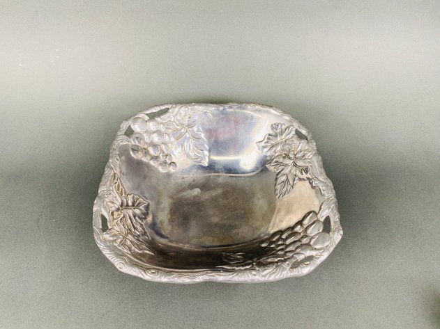 Image for Arthur Court Grape Serving Bowl with Matching Napkin Rings and Wilton Armetale Grape Serving Platter