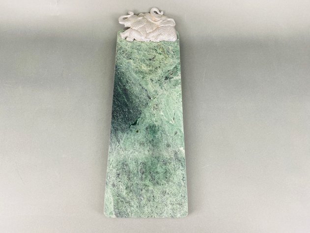 Image for (2) Vintage Green Marble Cheese Boards