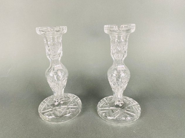 Image for Pair of Waterford Crystal Candlesticks and Crystal Console Bowl