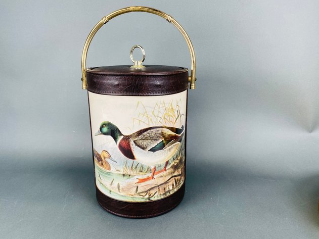 Image for Vintage Barware Set with Mallard Duck Ice Bucket, (8) Shot Glasses & Gold-Tone Tray