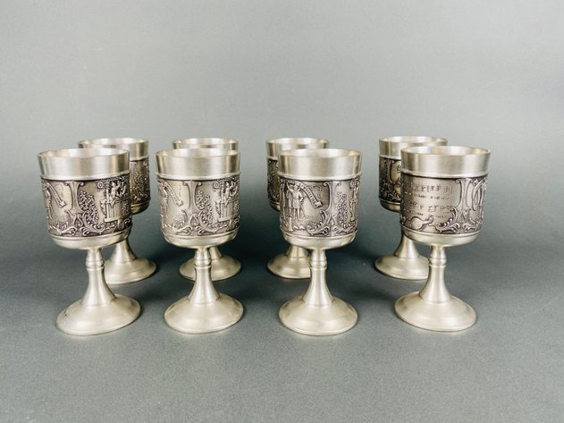 Image for Set of (8) Grenningloh Pewter Goblets