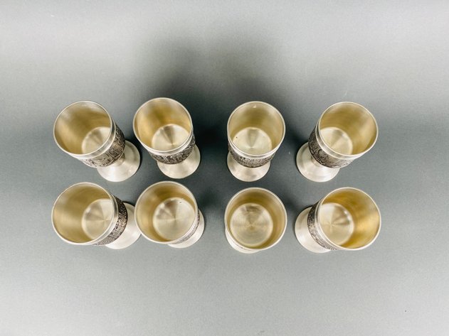 Image for Set of (8) Grenningloh Pewter Goblets