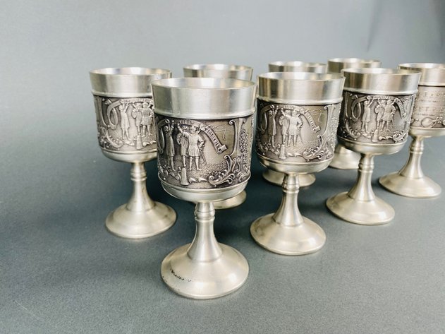 Image for Set of (8) Grenningloh Pewter Goblets