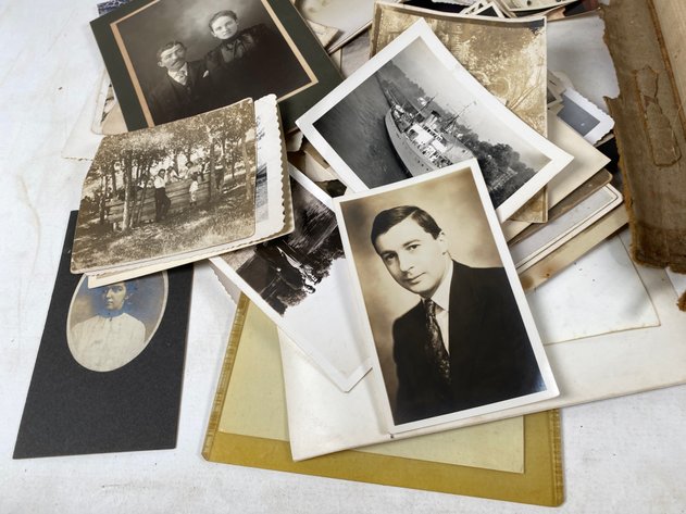 Image for Assortment of Vintage and Antique Photos, Glass Negatives, and Antique Picture Album