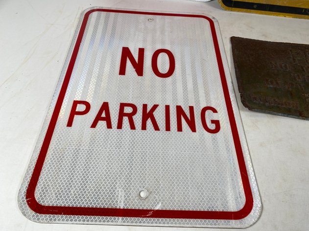Image for Assortment of (6) Vintage Parking, Trespassing and Road Signs