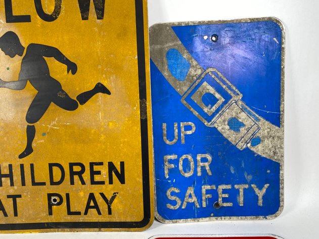 Image for Assortment of (6) Vintage Parking, Trespassing and Road Signs
