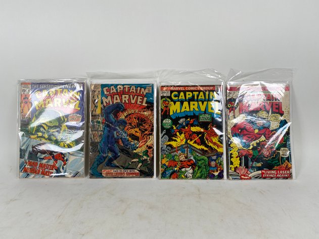 Image for (4) Vintage Captain Marvel Comic Books, 1960s and 1970s