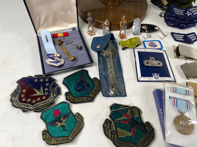 Image for Replogle Stereo Relief Globe and an Assortment of US Military Patches, Metals and Pins