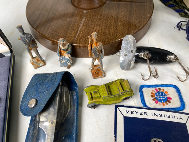 Image for Replogle Stereo Relief Globe and an Assortment of US Military Patches, Metals and Pins