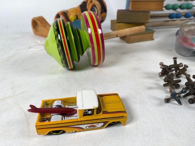 Image for Vintage Children's Toys , Including Base Ball Bat Made by Sears Wooden Playskool Toy, and or More!