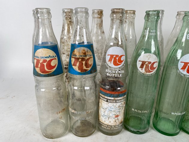 Image for (18) Vintage Royal Crown Glass Soda Bottles