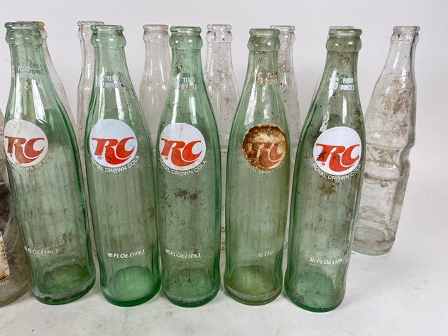 Image for (18) Vintage Royal Crown Glass Soda Bottles