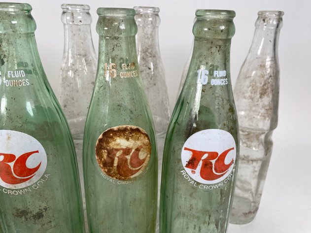 Image for (18) Vintage Royal Crown Glass Soda Bottles