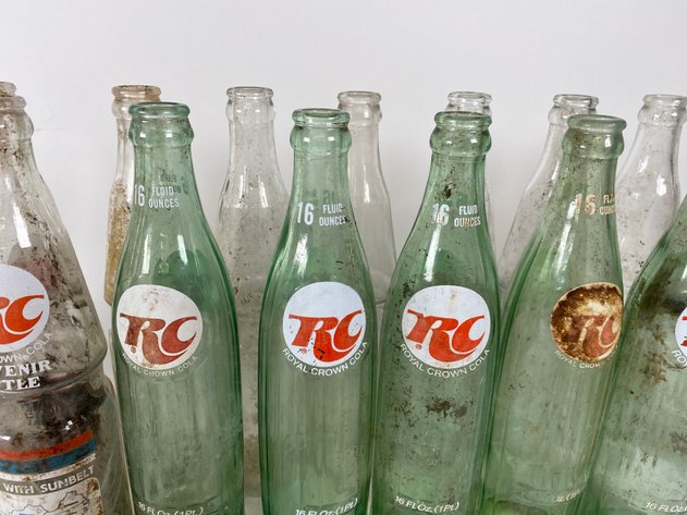 Image for (18) Vintage Royal Crown Glass Soda Bottles