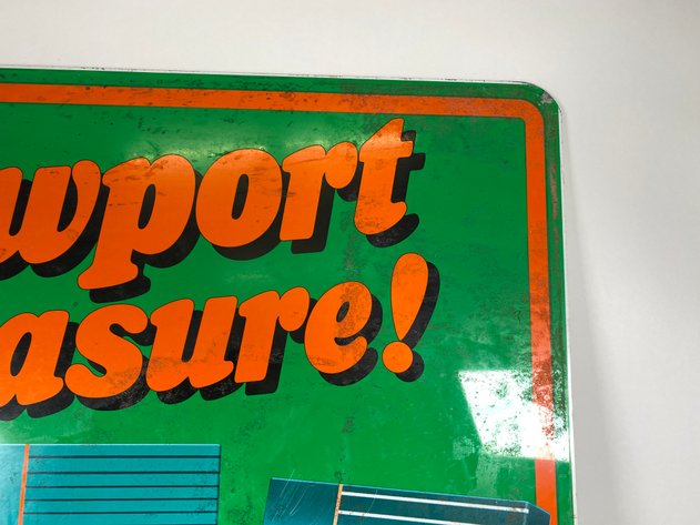 Image for Vintage Metal Newport Pleasure Tobacco Double Sided Advertising Curb Sign