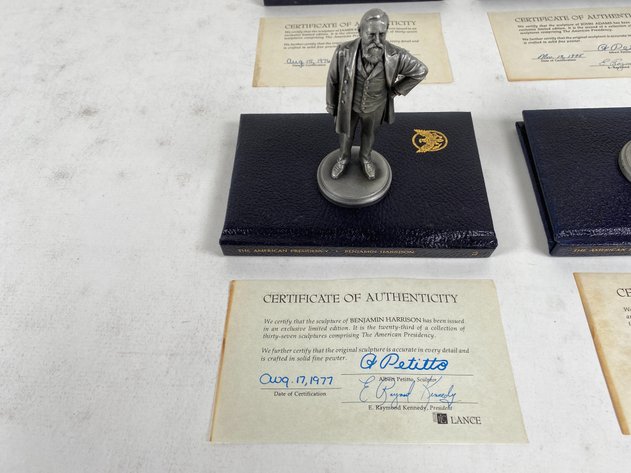 Image for (4) Lance Fine Pewter Presidential Petitto Figurines, with Books and Certificate of Authenticities