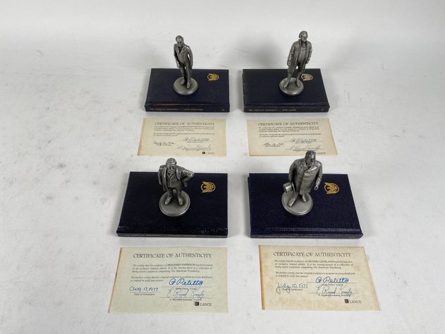 Image for (4) Lance Fine Pewter Presidential Petitto Figurines, with Books and Certificate of Authenticities