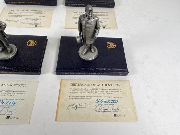 Image for (4) Lance Fine Pewter Presidential Petitto Figurines, with Books and Certificate of Authenticities