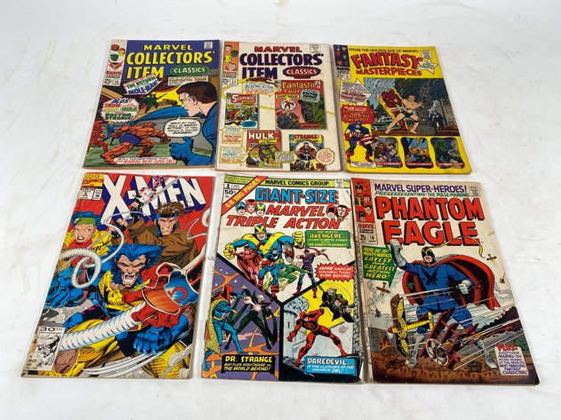Image for (6) Vintage Marvel Comic Books, 1966-1991, X-Men, Phantom Eagle, Fantasy Masterpieces and More!