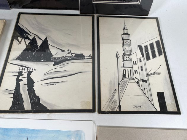 Image for (8) Matted Photograph's, Prints, and Advertisement's