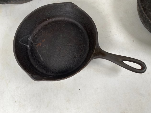 Image for (4) Lodge Cast Iron Frying Pans, Some Not Marked, Various Sizes