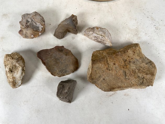 Image for Collection of Points, Flakes, Scrapons, Pottery Shards, Hammer and Camp Stones From Clinch County Georgia