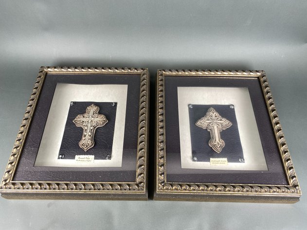 Image for Pair of Framed Relief Art