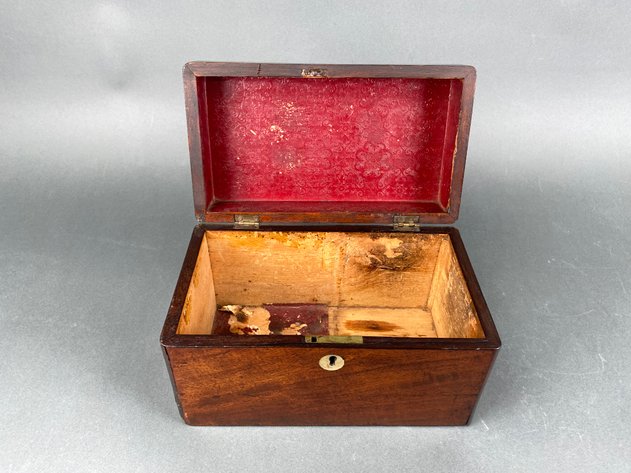 Image for (2) Stained Wooden Keepsake Boxes