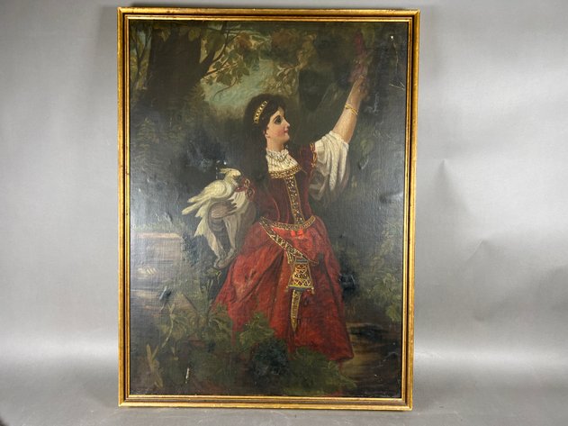 Image for Antique Oil on Canvas in Antique Wooden Frame