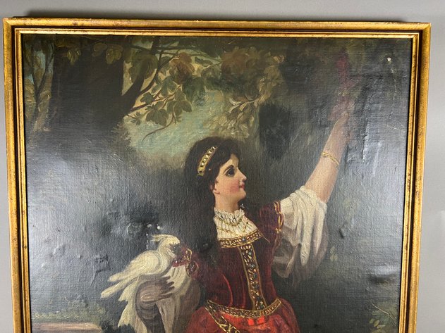 Image for Antique Oil on Canvas in Antique Wooden Frame