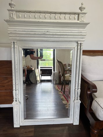 Image for Antique Continental Painted Beveled Wall Mirror