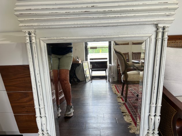 Image for Antique Continental Painted Beveled Wall Mirror