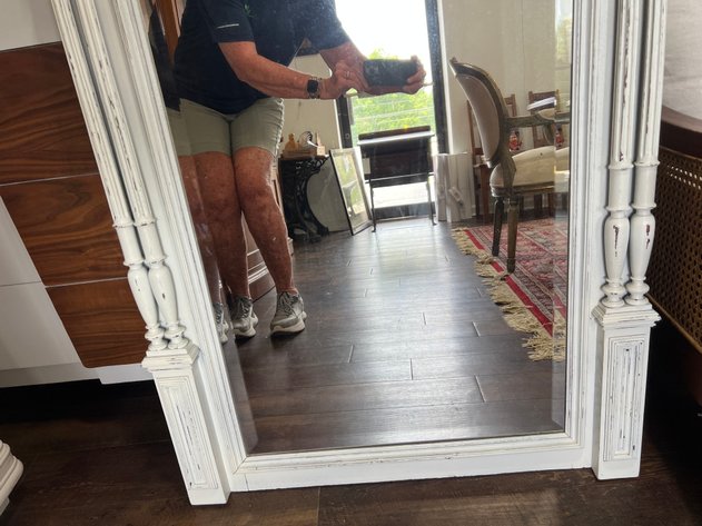Image for Antique Continental Painted Beveled Wall Mirror