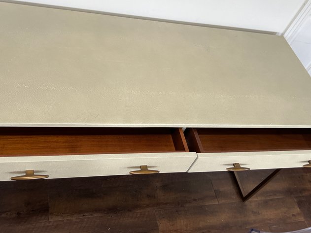 Image for Four Hands Bentley Shagreen Desk with Clear Lucite Chair
