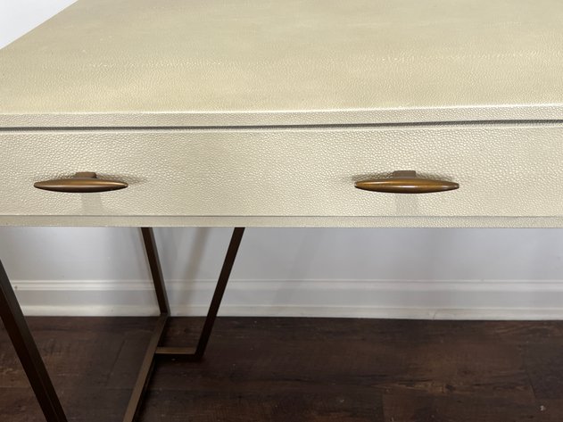 Image for Four Hands Bentley Shagreen Desk with Clear Lucite Chair