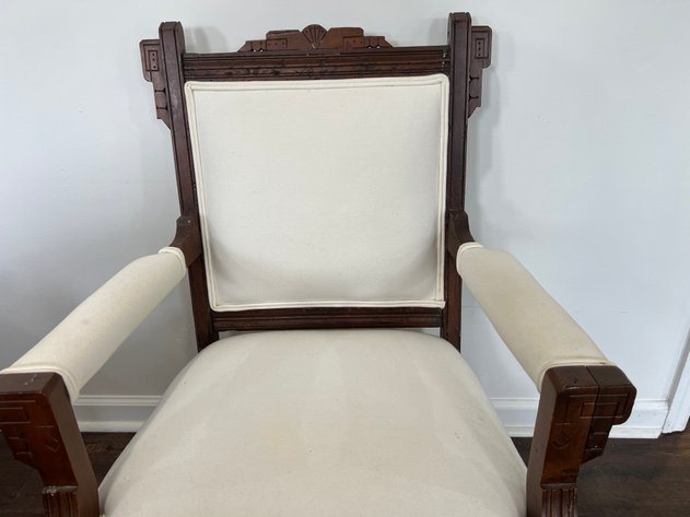 Image for Antique Eastlake Style Walnut Carved Parlor Chair