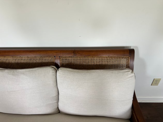 Image for Late 20th Century Mahogany Framed Bergere Sofa with Double Cane Worked Back and Arms