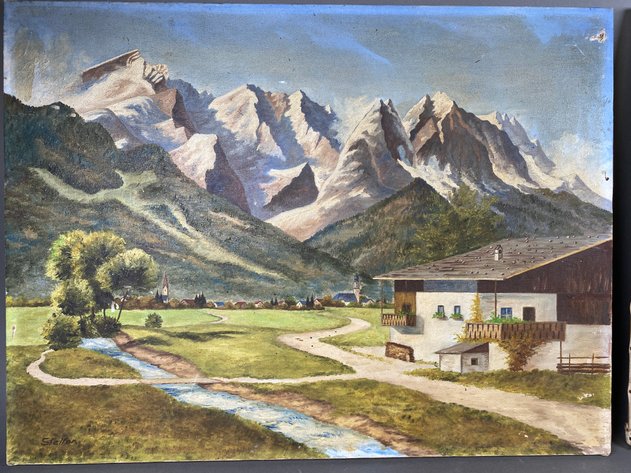 Image for (2) Signed Original Oil on Canvas Landscape Scenes Signed by Artist Stelton