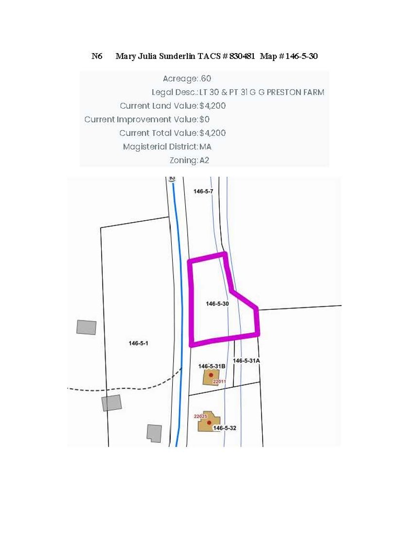 Image for NJS6 - 0.60 acre +/- Lot 30 and part Lot 313, Parks Mill Road in Abingdon